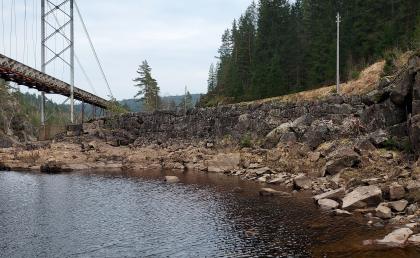 Skr&aring;dam/skjerm ved Steinsfoss