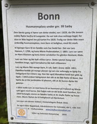 Bonn husmannsplass under gnr 99 S&aelig;by 