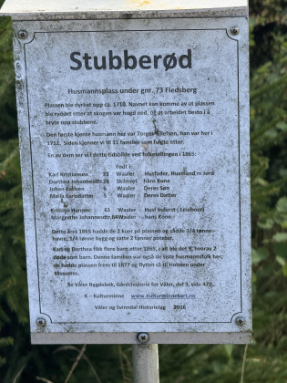 Stubber&oslash;d husmannsplass under gnr 73 Fledsberg