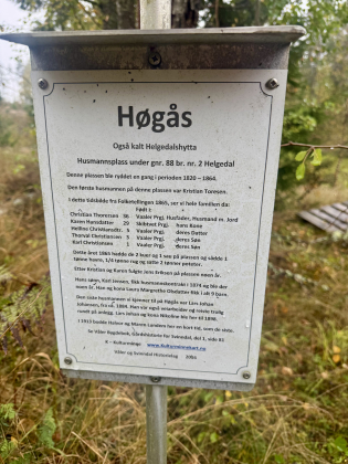 H&oslash;g&aring;s/Helgedalshytta under gnr 88 br.nr. 2