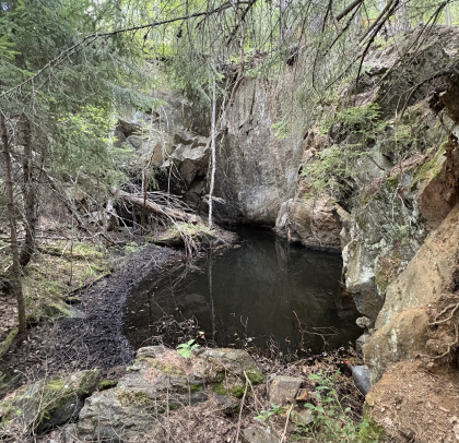Eiker Kobberverk - Bergsgruvene - Dels vannfylt gruve