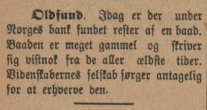 Rester av b&aring;t funnet i 1900